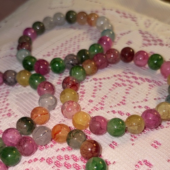 Gumball Multicolor 10 mm Glass Beaded Bracelet NEW - Picture 3 of 4